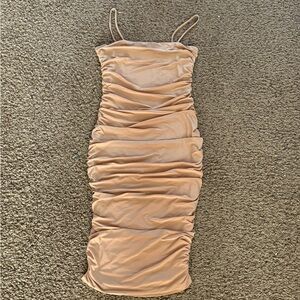 Nude Ruched Dress